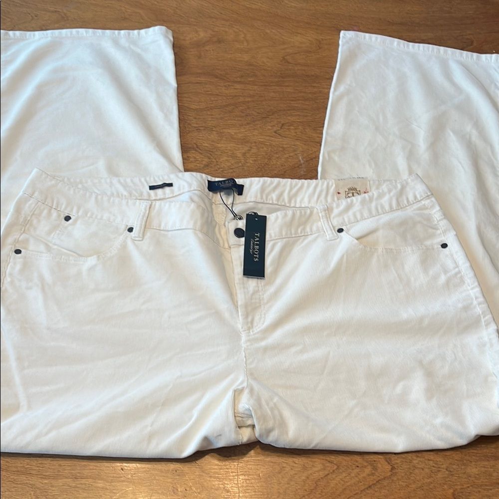 NWT Talbots Cream Corduroy Signature Boot Cut Jea… - image 1